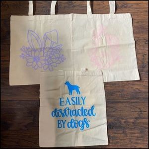 3 Canvas Tote Bags